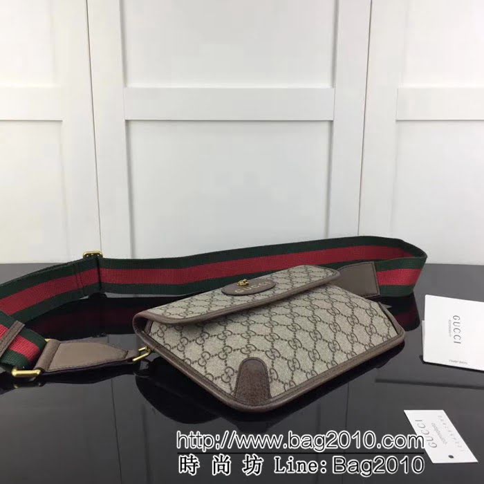 GUCCI古馳原單 新款專櫃品質高仿原單實物實拍493930-1啡pvc啡皮腰包 HY1051